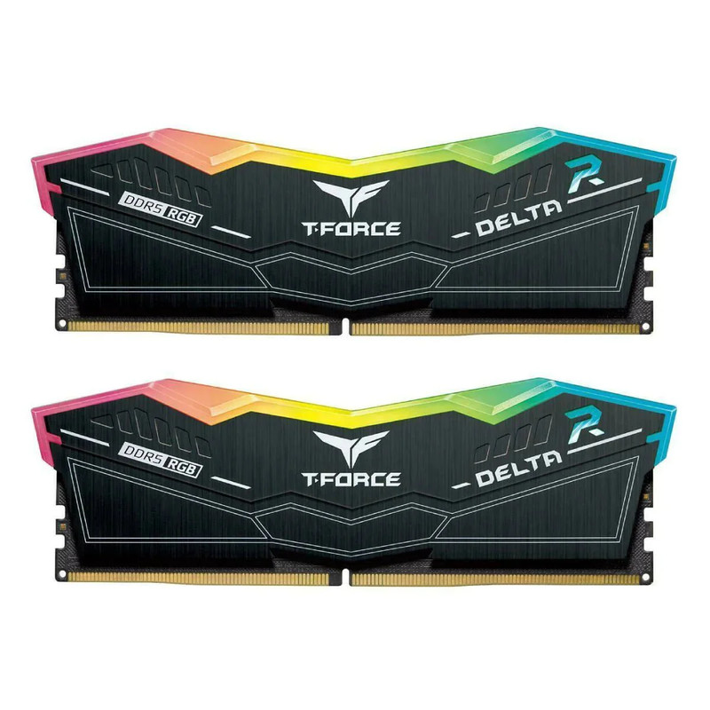 Team Group T-Force Delta RGB 32GB (2x16GB) CL34 DDR5 6600Mhz - White - الذاكرة العشوائية